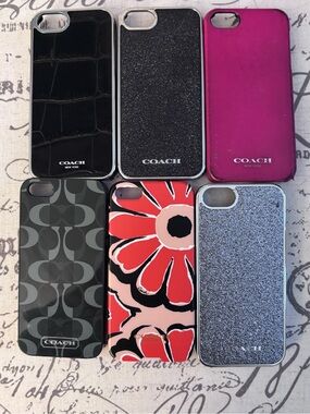 Coach Assorted iPhone Cases - Black, Pink, Gray, Red, Blue